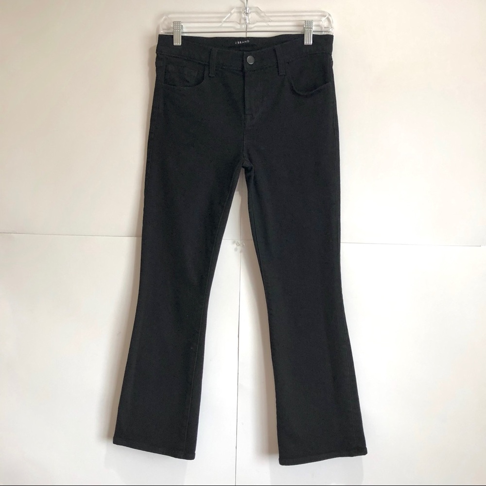 J Brand Black Mid-Rise Cropped Boot Cut Jeans Size 24